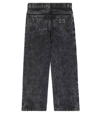 Jeans regular con twill di seta | Dolce&Gabbana Kids