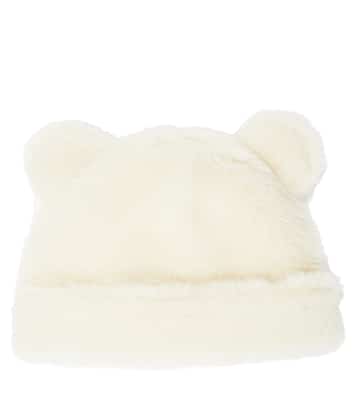 Alpaca, linen, and silk teddy beanie | Max Mara Kids