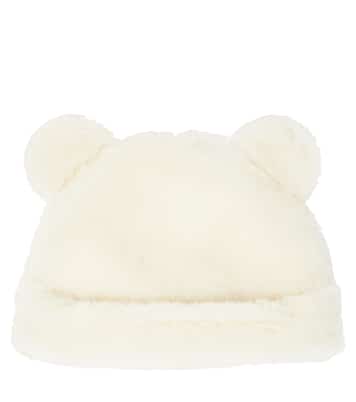 Alpaca, linen, and silk teddy beanie | Max Mara Kids