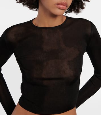 Top cropped in maglia | Saint Laurent