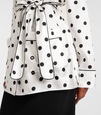 Camisa de pijama de sarga de seda con lunares | Dolce&Gabbana
