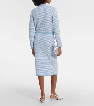 Falda midi de mezcla de algodón de tiro alto | Tory Burch