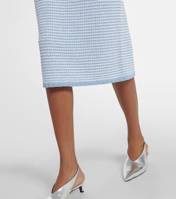 Falda midi de mezcla de algodón de tiro alto | Tory Burch