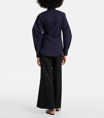 Camisa fruncida de mezcla de algodón | Victoria Beckham