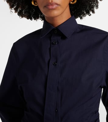 Camisa fruncida de mezcla de algodón | Victoria Beckham