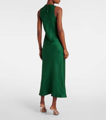 Abito lungo Valencia in twill di seta | Asceno