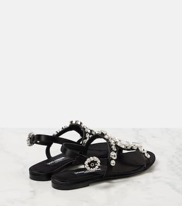 Sandali Bianca in raso con decorazioni | Dolce&Gabbana