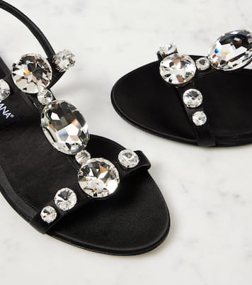 Sandali Bianca in raso con decorazioni | Dolce&Gabbana