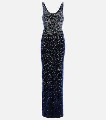 Abito lungo Singlet in velluto con cristalli | Alex Perry