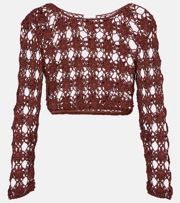 Top cropped Bella in crochet di cotone | Anna Kosturova