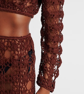 Top cropped Bella in crochet di cotone | Anna Kosturova