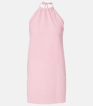 Gingham halterneck seersucker minidress | Hunza G