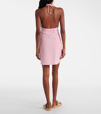 Gingham halterneck seersucker minidress | Hunza G