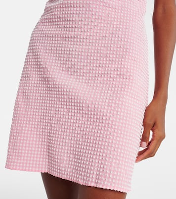 Gingham halterneck seersucker minidress | Hunza G