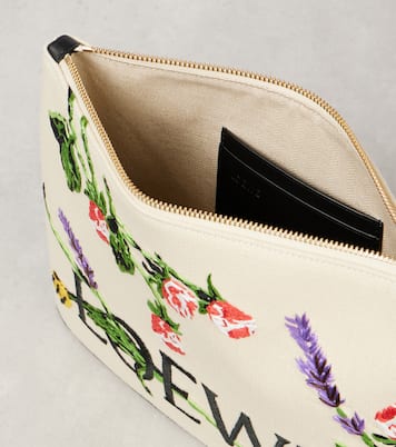 Paula's Ibiza embroidered canvas pouch | Loewe