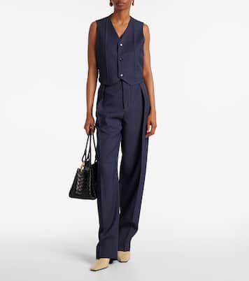 Melange wool straight pants | Bottega Veneta