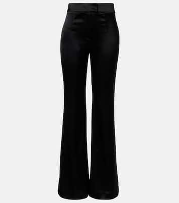 Julianne high-rise satin flared pants | Galvan