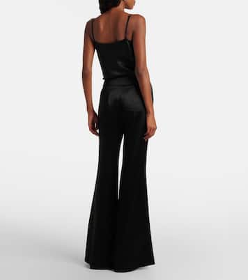 Julianne high-rise satin flared pants | Galvan