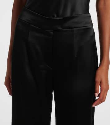 Julianne high-rise satin flared pants | Galvan