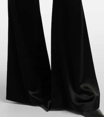 Julianne high-rise satin flared pants | Galvan