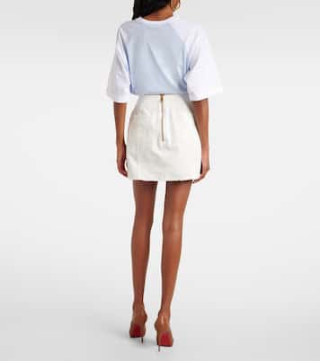 Pleated cotton canvas miniskirt | Balmain