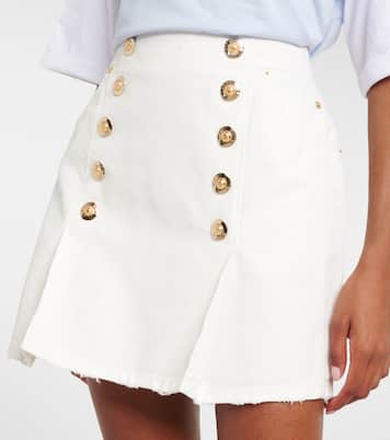 Pleated cotton canvas miniskirt | Balmain