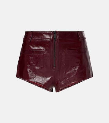 High-rise leather shorts | Self-Portrait