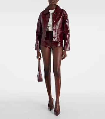 High-rise leather shorts | Self-Portrait