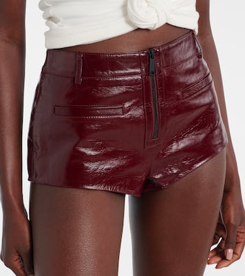 High-rise leather shorts | Self-Portrait