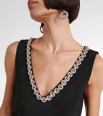 Crystal-embellished crêpe minidress | Self-Portrait
