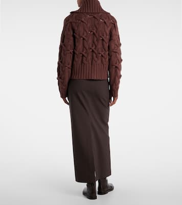 Cable-knit cashmere zip-up cardigan | Brunello Cucinelli