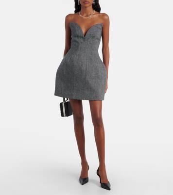 فستان بوستيه قصير من الصوف المخلوط | Self-Portrait