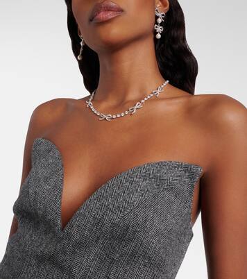 فستان بوستيه قصير من الصوف المخلوط | Self-Portrait