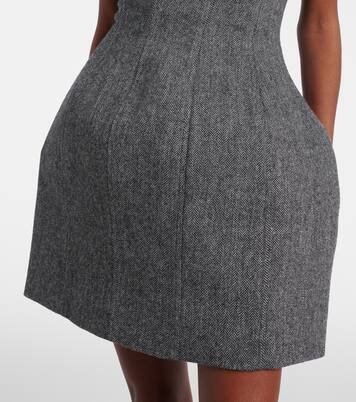 فستان بوستيه قصير من الصوف المخلوط | Self-Portrait