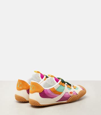 Amphibia leather-trimmed sneakers | Valentino Garavani