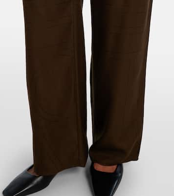 Monogram embroidered flannel pajama pants | Toteme