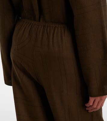 Monogram embroidered flannel pajama pants | Toteme