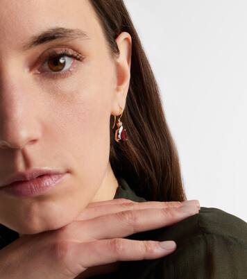 14kt gold (750/1000) earrings with garnets and diamonds | Ileana Makri