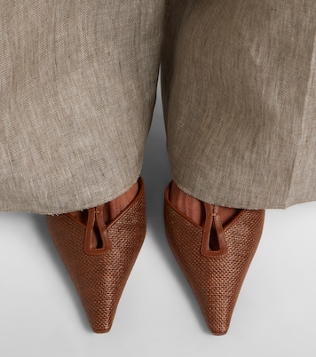 Gitano leather-trimmed slingback pumps | Max Mara