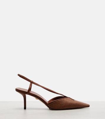 Gitano leather-trimmed slingback pumps | Max Mara