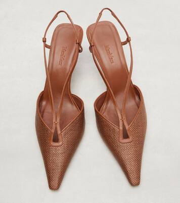 Gitano leather-trimmed slingback pumps | Max Mara