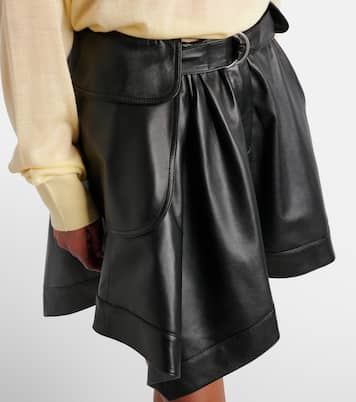 Double L belted leather miniskirt | Loewe
