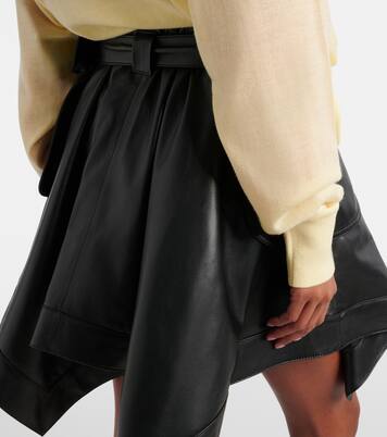 Double L belted leather miniskirt | Loewe