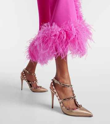Pumps slingback Rockstud in pelle metallizzata | Valentino Garavani
