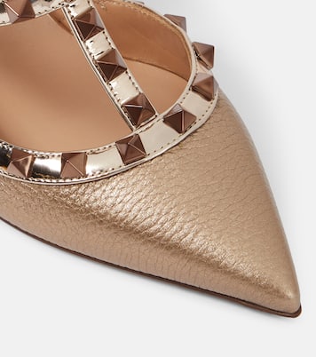 Pumps slingback Rockstud in pelle metallizzata | Valentino Garavani