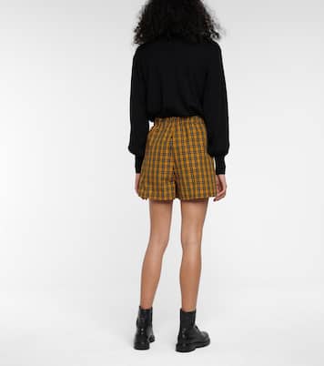 Checked cotton shorts | Miu Miu