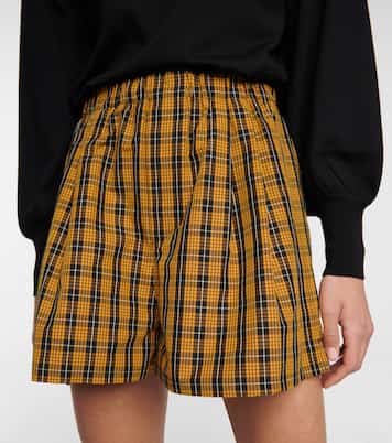Checked cotton shorts | Miu Miu
