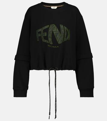 Felpa convertibile in cotone con logo | Fendi