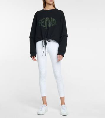 Felpa convertibile in cotone con logo | Fendi