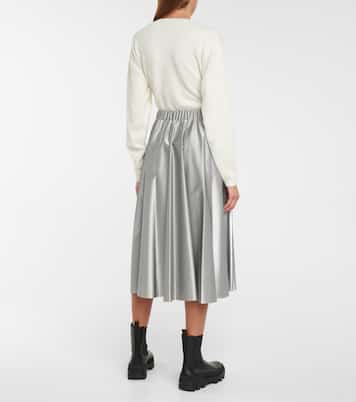 High-waisted pleated midi skirt | Moncler
